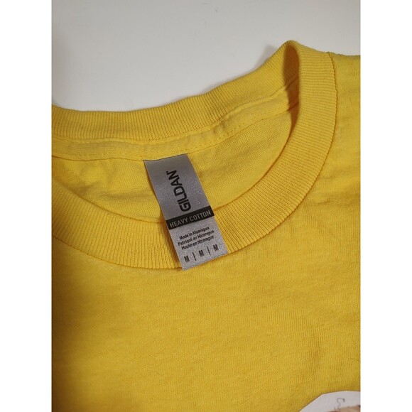 True Love T Shirt Bright Yellow Tee Pit Bull And Girl Sz.M Gildan Custom Made - Picture 4 of 5